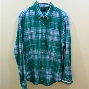 Burkman Bros Men’s Green Plaid Flannel Button Down. Large. New Unworn Condition.